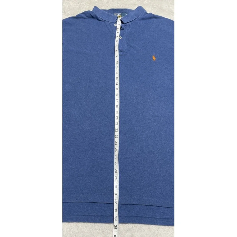 Polo Ralph Lauren Shirt Mens Size 2XLT Tall Blue Short Sleeve Pony Logo Vintage